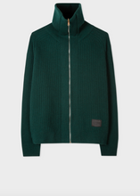 Load image into Gallery viewer, Green Wool Zip Cardigan