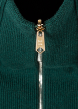 Load image into Gallery viewer, Green Wool Zip Cardigan