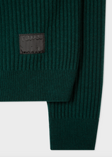 Load image into Gallery viewer, Green Wool Zip Cardigan