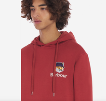 Load image into Gallery viewer, Barbour x Maison Kitsuné Fox Head Hoodie Burnt Red