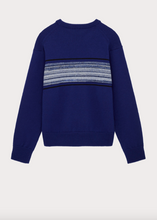 Load image into Gallery viewer, Blue Crew neck Knit Sweater