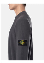 Load image into Gallery viewer, Grey Crewneck Sweater with Ribbed Details