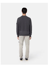Load image into Gallery viewer, Grey Crewneck Sweater with Ribbed Details