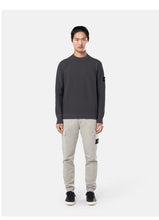 Load image into Gallery viewer, Grey Crewneck Sweater with Ribbed Details