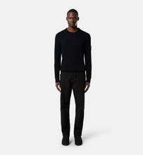 Load image into Gallery viewer, Navy Blue Crewneck Jumper With Ribbed Trims