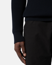 Load image into Gallery viewer, Navy Blue Crewneck Jumper With Ribbed Trims