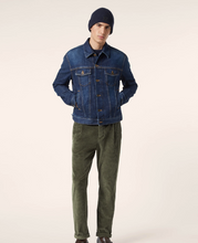 Load image into Gallery viewer, Trucker Jacket in Dark Blue Comfort Stretch Denim