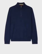 Load image into Gallery viewer, Merino Wool Half Zip Sweater Navy