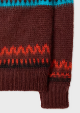 Load image into Gallery viewer, Dark Red Fair Isle Wool-Alpaca Sweater