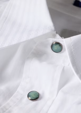 Load image into Gallery viewer, White Twill-Stripe Western Shirt