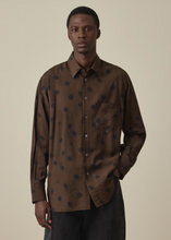 Load image into Gallery viewer, Brown Shadow Polka Viscose-Wool Shirt