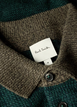 Load image into Gallery viewer, Dark Green Merino-Silk Knitted Polo Shirt
