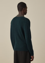 Load image into Gallery viewer, Dark Green Merino-Silk Knitted Polo Shirt