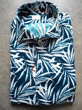 Load image into Gallery viewer, Shirt Collar Cutaway Blue Fabric