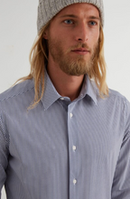 Load image into Gallery viewer, Blue Striped French Collar Shirt