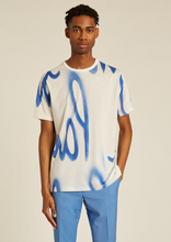 Load image into Gallery viewer, White 'Spray' Print Cotton T-Shirt