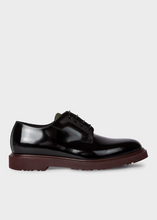 Load image into Gallery viewer, Black Leather 'Mac' Derby Shoes With Bordeaux Soles