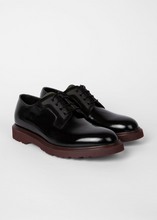 Load image into Gallery viewer, Black Leather 'Mac' Derby Shoes With Bordeaux Soles