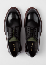 Load image into Gallery viewer, Black Leather 'Mac' Derby Shoes With Bordeaux Soles