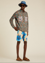 Load image into Gallery viewer, Beige Linen-Blend 'Monarch Rose' Print Shorts