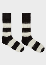 Load image into Gallery viewer, Black And White Mohair-Blend Socks