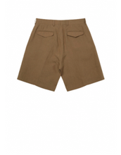 Load image into Gallery viewer, Linen-Blend Double-Pleat Shorts