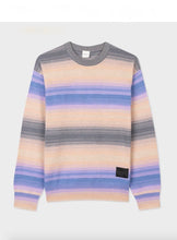 Load image into Gallery viewer, Peach Stripe Cotton Crewneck Sweater