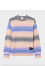 Load image into Gallery viewer, Peach Stripe Cotton Crewneck Sweater