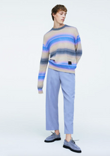 Load image into Gallery viewer, Peach Stripe Cotton Crewneck Sweater