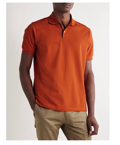 Artist Stripe Polo Shirt Orange