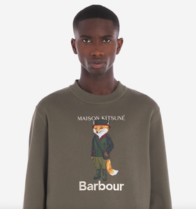 Barbour x Maison Kitsuné Beaufort Fox Sweatshirt Green