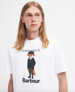 Barbour x Maison Kitsuné Beaufort Fox T-Shirt White