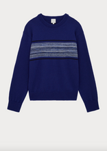 Load image into Gallery viewer, Blue Crew neck Knit Sweater
