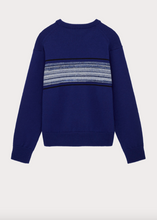 Load image into Gallery viewer, Blue Crew neck Knit Sweater
