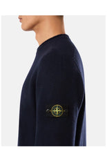 Load image into Gallery viewer, Crewneck Sweater Blue with Ribbed Details
