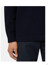 Load image into Gallery viewer, Crewneck Sweater Blue with Ribbed Details
