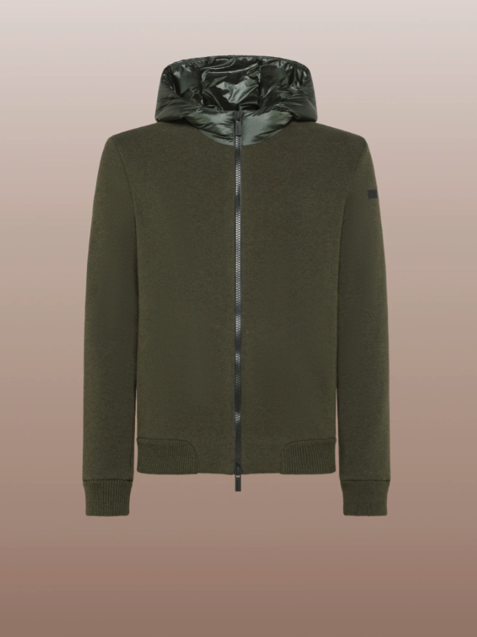 Cardigan Hood Zip Green