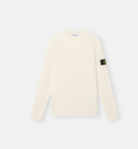 Ivory Crewneck jumper with ribbed trims