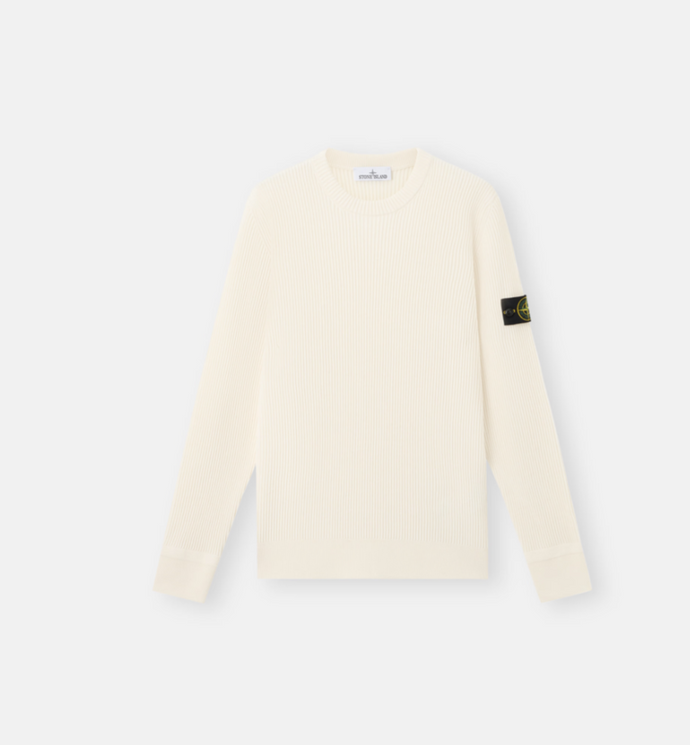 Ivory Crewneck jumper with ribbed trims