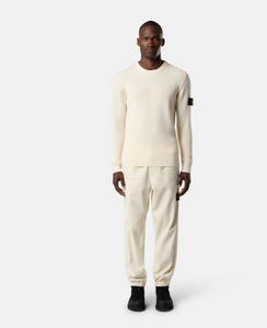 Ivory Crewneck jumper with ribbed trims