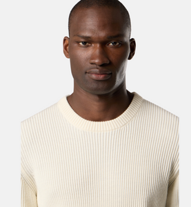 Ivory Crewneck jumper with ribbed trims