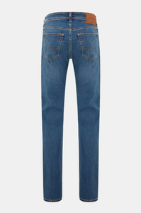 Bard LTD Regular-Slim 5 Pocket Jeans in Medium Blue Stretch Denim