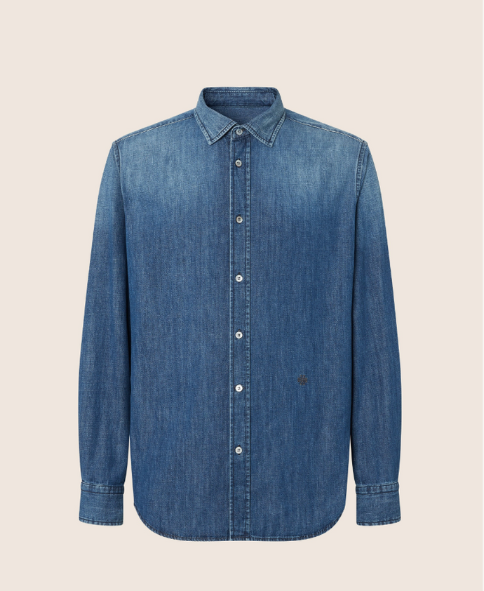 Mid Blue Lightweight Denim Shirt