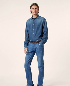 Mid Blue Lightweight Denim Shirt