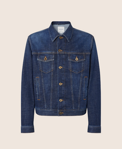 Trucker Jacket in Dark Blue Comfort Stretch Denim