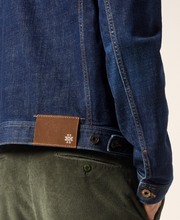 Load image into Gallery viewer, Trucker Jacket in Dark Blue Comfort Stretch Denim
