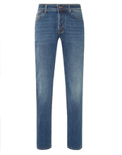 Load image into Gallery viewer, Bard LTD Regular-Slim 5 Pocket Jeans in Medium Blue Stretch Denim
