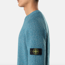 Load image into Gallery viewer, Crewneck Jumper &#39;Fancy Yarn&#39; Petrol Blue

