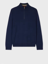 Load image into Gallery viewer, Navy Merino Wool Quarter Zip Sweater
