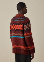 Load image into Gallery viewer, Dark Red Fair Isle Wool-Alpaca Sweater
